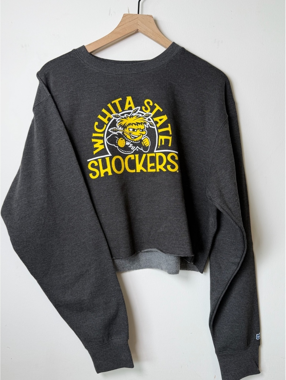 Blue 84 Wichita State Shockers Cropped Sweatshirt Gray Womens Medium NWT